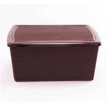 Set de 3 Cestas de Almacenamiento Plásticas de 22 Litros |   Contenedores Plásticos para Organizar el Hogar |   Organizadores |   Cajas de Plástico |   Cajas de almacenamiento - beige - Ver 3