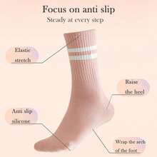 8 Pares Calcetines de Pilates y Yoga para Mujer, Calcetines Antiderrapantes Mujer Ropa Deportiva - 1 - Ver 9