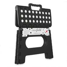 Taburete plegable de 9" con asa, negro - Taburete pequeño de plástico portátil y plegable para niños y adultos - Uso en la cocina, el baño y el dormitorio - Rosa Pálido - Ver 11