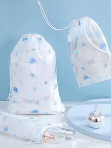 1/10PCS Whale Print Travel Storage Bag, Transparent PVC Clothes Sorting Bag, Waterproof Zipper Underwear Packing Bag,Transparent Sealed Underwear Organizer, Travel Luggage Packing Pouch