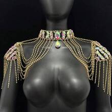 1pc Luxurious Crystal Tassel Shoulder Chain, Suitable For Wedding Bride Off-Shoulder Dress, Crystal Glass Accessory - Tassel Shoulder Chain - View 6