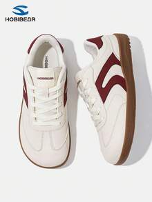 HOBIBEAR 女士休闲运动鞋，舒适透气轻便时尚运动鞋，简约平底运动鞋，适合秋冬季 - 米紅 - 查看 6