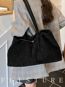 Bolso de mano de alta calidad para mujer, nuevo diseño de otoño/invierno, bolso de gran capacidad para ir al trabajo y viajar - Negro - Ver 7