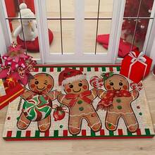 Set Keset Dapur Natal 1/2/3 Buah Tebal 0,47 Inci/1,2 Cm - Dekorasi Natal, Desain Pola Manusia Kue Jahe & Permen, Alas Busa Memori Anti Selip, Ideal Untuk Dapur, Kantor Rumah, Ruang Cuci, Dekorasi Kamar Mandi - MultiWarna - View 16