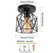 Luminária de teto minimalista criativa de 1/2 peças, base E27, adequada para iluminação de corredores, cozinhas, bares, balcões, entradas e escadas (lâmpada não incluída)