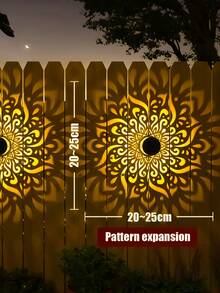 Solar Mandala Wall Lamp, Suitable For Holiday Parties, Projection Floral Lampshades For Thanksgiving, Christmas Party Atmosphere, Seasonal Garden Decoration, Landscape, Yard, Lawn, Deck, Path, Holiday Gifts. - màu ấm - Xem 6