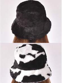 1pc Solid Color Casual Polyester Fleece Lightweight Breathable Elegant Bucket Hat, Suitable For Autumn/Winter Outdoor Activities