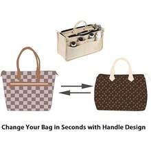 ¡RecomendadoBTSKY - Organizadores de bolsas impresas para el interior de la bolsa, divisores de bolsas de alta capacidad con 13 bolsillos y asa, color beige¡Top de Temporada - Beige - Ver 8