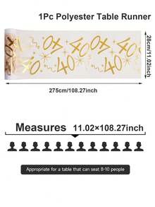 1 قطعة عداء طاولة ذهبي مطبوع بالحرارة لحفلة عيد الميلاد، علم طاولة لحفلة عيد الميلاد 18/30/40/50/60، غطاء طاولة من شبكة البوليستر المطلي بالذهب مقاس 28*275 سم، ديكور حفلة عيد الميلاد والذكرى السنوية، منشفة طاولة عيد الميلاد، ديكور المنزل، ديكور الطاولة، ديكور المطبخ والمائدة، زينة الصحون والأطباق، ديكور ذهبي، عيد الميلاد