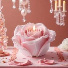 3D Rose Candle Mold - Realistic Pink Rose Flower, Suitable For Wax, Soap, Resin, Plaster And Clay Handmade Materials, Reusable And Easy Demold, Great For Beginners And Experts. Delicate Petal Texture, Elegant Design, Flexible Material, Perfect For Handcraft Lovers And Artisans To Use For Wedding, Valentine's Day, Birthday, Mother's Day, Thanksgiving Home Decor Projects