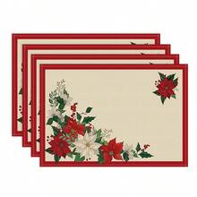 1/4/6 buc Covorașe de Crăciun, Covorașe cu imprimeu floral și plante în carouri, Covorașe de masă decorative antiderapante și termoizolante, Covorașe de masă pentru decorațiuni de petreceri, restaurante, bucătărie, Covorașe rafinate pentru cadouri de Crăciun