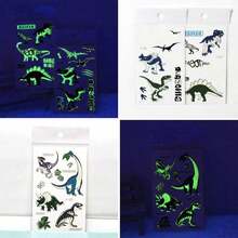 10 Sheets Luminous Dinosaur Temporary Tattoos, Waterproof Glow In The Dark T-Rex Pterosaur Velociraptor Triceratops Stegosaur Designs Pattern, Birthday Party Favors, Stocking Stuffer, Goodie Bag Fillers, Christmas Eve Gifts 4DSM - Multicolor - View 11
