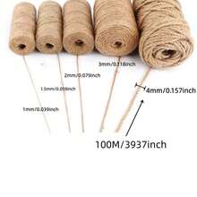 4mm 100M/Roll Hemp Twine Cord Bulk Spool - Jute Cord Twine For Christmas Party Favors, Home Decoration Projects, Gift Packaging & Carnival Garland - Multicolor - View 2