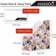 6 Pack Cardboard Magazine Holder Premium Magazine File Organizer Large Volume Storage Box As Book Bins Or Folder Holder For Desk Pink Floral