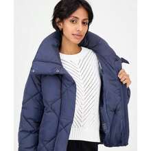 BCBGMAXAZRIA Women's Short Diamond Puffer Coat | - Smokey Blue - View 5