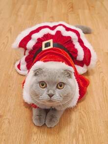 狗狗圣诞礼服，可爱小狗圣诞服装，圣诞礼服和帽子，冬季外套圣诞节节日服装，适合中小型犬猫宠物（S、M、L、XL） - 彩色 - 查看 12