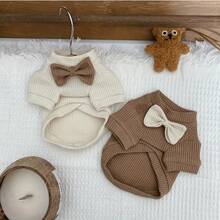 INS Stil Haustier Waffel Strick Schleife Pullover, warme Strickware für Hunde & Katzen, süße Haustier Bekleidung für Herbst/Winter