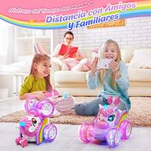 Carro de Control Remoto para Ni?as, Unicornio para Ni?as de 3-6 A?os, RC Juguetes de Unicornio Coche Control Remoto Recargable 4WD con Luces LED, Cumplea?os y Navidad Regalos para Ni?a de 3 4 5 6 A?os - negro - Ver 4