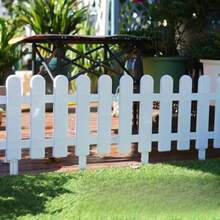 3pcs White Plastic Garden Fence - Durable Anti-Digging Decorative Fence For Patio, Yard & Outdoor Spaces, Lightweight & Easy To Install, Perfect For Creating Boundaries With Cats And Dogs, Outdoor Decorative Fence | Classic White Picket | Lightweight Construction, Fences For Outside