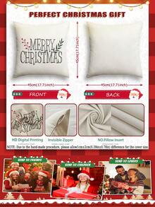4pcs Christmas Themed Linen Blend Breathable Cushion Covers, Santa Claus, Christmas Numbers, Reindeer, Snowman, Snowflake, Christmas Decor, Merry Christmas, Christmas Decorations, Christmas Gifts, Hypoallergenic Polyester, Hidden Zipper, No Filling, For Home Decor, Living Room, Throw Pillow Cases, Pillow Covers, Cushions, Sofa Decorative Pillows, Sofa Covers, Home Decor, Soft Pads - Multicolor - View 6