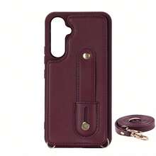 OUKNOEO Ví đựng thẻ bằng da, túi đeo chéo thời trang, ốp điện thoại giả da tương thích với iPhone 17 Air 16e 15 14 13 Pro Max Plus S26 S25 Edge S24 Ultra A37 A57 Z Fold 7 6 5 4 Quà tặng văn phòng - Màu Đỏ Sâu - Xem 60