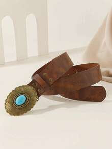 1pc Women's Retro Simple Western Cowgirl TPE Material Soft & Stretchy Waist Belt, Suitable For Outdoor Travel & Valentine's Day Summer, School Fall, Autumn, Halloween - Multicolor - View 7