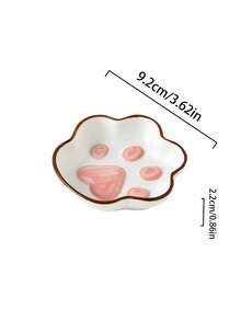 1/2/4件日式猫爪形酱汁碟，可爱Ins风格家用陶瓷小盘子，可爱卡通创意餐具，宠物食品和水碗，陶瓷餐具