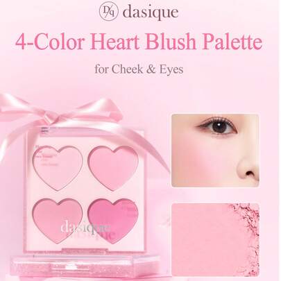  Bảng phấn má hồng lì 4 màu Dasique, lên màu chuẩn, lâu trôi, tạo hiệu ứng rạng rỡ tự nhiên, nhẹ nhàng và thoáng khí, công thức thuần chay, thương hiệu trang điểm thời trang, món đồ không thể thiếu cho mùa lễ hội Giáng sinh.