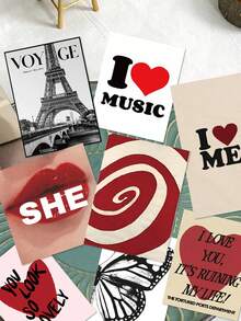 50 piezas Pegatinas de pósteres vintage para mujeres, cuaderno, portátil, estuche de teléfono celular, equipaje, monopatín, casco, decoración de calcomanías