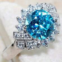 1pc Fashionable Cubic Zirconia Ring, Wedding Engagement Party Valentine's Day Gift For Women