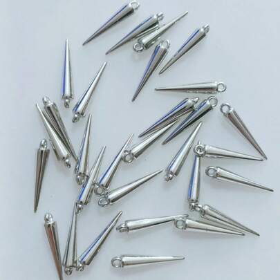 20/100pcs Minimalist Zinc Alloy Spike Pendant, Glossy Polished Cone Shaped Charm, Suitable For DIY Necklace, Bracelet, Earring, Keychain Jewelry Making, Unisex Outfit / Music Festival Accessory