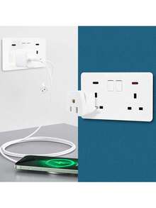 محول قابس من الولايات المتحدة إلى المملكة المتحدة، محول سفر من 2/3 شوكة أمريكية إلى 3 شوكات، محول من الولايات المتحدة إلى المملكة المتحدة، محول طاقة مؤرض من الولايات المتحدة وكندا والمكسيك واليابان إلى المملكة المتحدة (1 حزمة باللون الأبيض)