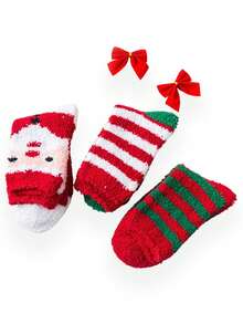 1/5/6 Pairs Christmas-Themed Unisex Autumn-Winter Warm Coral Fleece Socks. With Santa, Reindeer And Christmas Tree Elements For A Festive Vibe. Cozy For Self-Wear And A Heartwarming Gift. Merry Christmas!