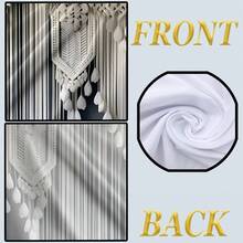 2pcs Boho Macrame Fabric Printed Curtains, Single-Sided Print, Fade-Resistant, Soft, Draping, Thick, Blackout, Machine Washable, Rod Pocket Design, Suitable For Bedroom, Bathroom, Living Room, Closet, Office, Vintage Gift