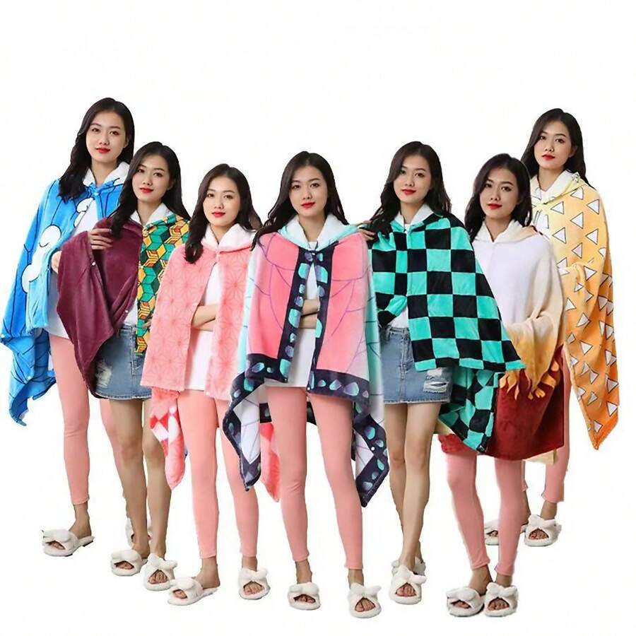 1pc Anime COS Wearable Blanket, Halloween Christmas Party Costume Prop, Suitable For Home, Travel, Camping