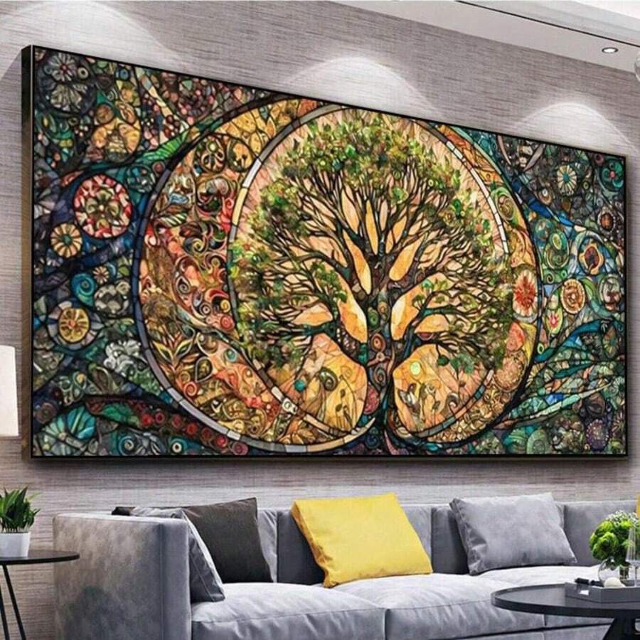 1 Set 30x60cm o 40x80cm Árbol de la Vida Soñado Pintura de Diamantes DIY Mosaico de Diamantes Redondos Bordado de Diamantes 5D Decoración Nórdica