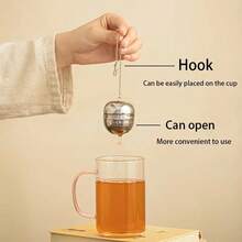 1pc/2pcs, Stainless Steel Tea Filter With Chain - Reusable Mesh Filter, Perfect For Tea, Spices And Seasonings, Tea Infuser, Mesh Tea Filter, Creative Separable Tea Accessories, Kitchen Tea Accessories