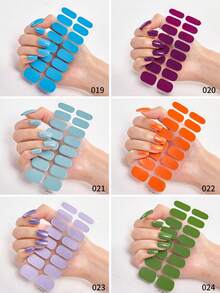 48/96/128/192片装多巴胺美甲贴纸套装，包含粉色、黑色、白色、红色、蓝色、绿色等多种颜色，闪光美甲贴纸，DIY全套美甲贴纸，按压式美甲贴纸，渐变闪光美甲贴纸，持久耐用，适合日常、圣诞节、新年、派对等场合，快速轻松地打造美丽惊艳的美甲造型。（注意：本产品不适用于UV固化） - 彩色 - 查看 30