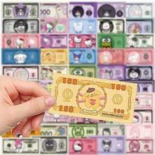 Sanrio 50pcs Cartoon Sanrio Banknote Stickers, Cute Cartoon Design, Highly Attractive Notebook, Phone Case, Laptop Decorative Stickers