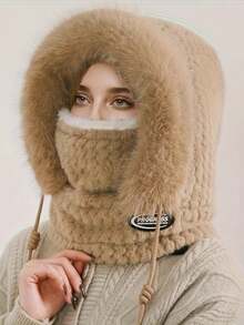 1 sztuka czapki zimowej, 3 w 1 pluszowa czapka, zimowa ochrona twarzy, wiatroszczelna, ochrona uszu, czapka na głowę, ciepły kapelusz typu bucket odpowiedni na mroźną zimę, ciepła zima