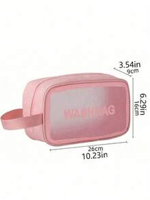 3pcs/Set Travel Makeup Bag, PVC Waterproof Toiletry Bag, Makeup Brush Organizer, Cosmetic Bag, Dry & Wet Separation, Holiday Travel Essentials, Perfume Case, Makeup Pouch, Multifunctional Luggage Bag Cosmetics, Skincare, Eyebrow Pencil, Powder Puff, Comb, Nail Polish, Manicure, Jewelry, Perfume, Stationery, Digital Product Storage, For Holiday Beach, Bathroom Collection, Bedroom Collection, Large Capacity