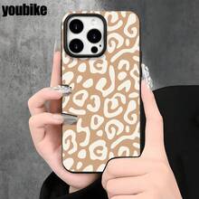 Fundas protectoras con orificios grandes y diseño de leopardo marrón. Compatibles con phone 16 Pro, 16, 15 Pro, 14, 14 Plus, 14 Pro, 13, 13 Pro, 12 Pro y 11/11 Pro. Regalos para cumpleaños y celebraciones. - Blanco - Ver 7