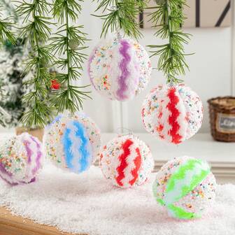 8cm Creative & Elegant Christmas Ball Ornament, Christmas Tree Hanging Decor, Christmas Decoration Home Decor Christmas Decorations Room Decor Winter