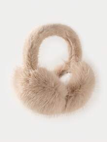 1 件男士狐狸耳帽，温暖时尚的耳罩，适合冬季佩戴 - 純色 - 查看 10