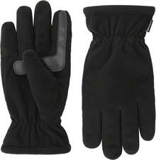 Isotoner Mens Water Repellent Stretch Fleece Lined Gloves - 深炭色石楠 - 查看 2