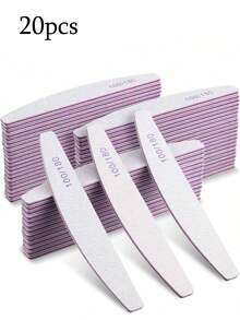 半月形专业指甲锉 - 双面灰色指甲工具，适用于亚克力指甲、美甲延长、DIY 和美甲沙龙，20 片装/100/180 目，可选 1/5/10/50/100 片装 - 彩色 - 查看 15