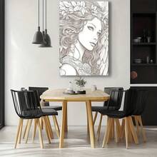 Tela dipinta a tema Mondo Magico, adatta per adulti e adolescenti per disegnare a mano - Tela di alta qualità, illustrazioni dettagliate - Regali creativi per artisti e appassionati di fantasy - Schizzi a linea pura senza cornice