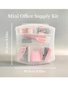 8 piezas Mini Juego de Útiles de Oficina - Incluye Mini Grapadora, Tijeras, Quitagrapas, Grapas, Dispensador de Cinta, Vuelta al Cole, Útiles Escolares - Multicolor - Ver 5