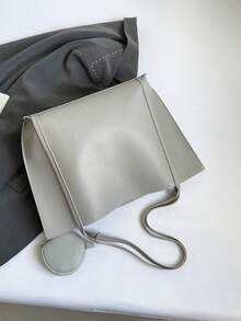 时尚多功能通勤大容量单肩手提包 - 灰色 - 查看 7