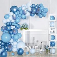 Yanlin Globos para de Cumpleanios 106 Piezas, Juego de Globos Decoraciones para Fiestas, Kit de Guirnalda de Globos Azules Globos Metálicos para Cumpleaños Revelación de  Graduación Año - 10 piezas azules - Ver 12